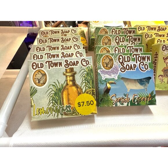 Old Town Soap Co. Handmade Artisan Soap Lemongrass, Apple, Monkey Farts, Seaside - Picture 2 of 12